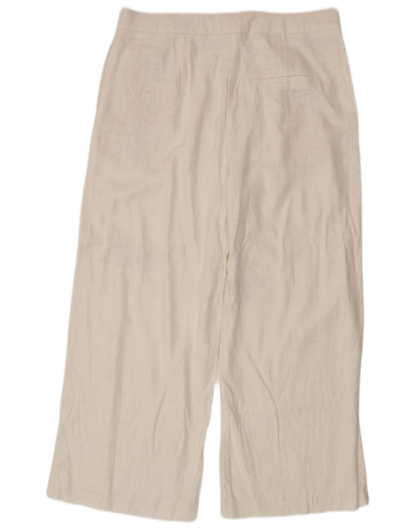 Marks & Spencer Damskie spodnie codzienne z wysokim stanem UK 16, duże, W36 L27, białe