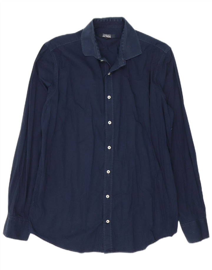 Koszula męska Trussardi rozmiar 41/42, duża, granatowa, bawełniana