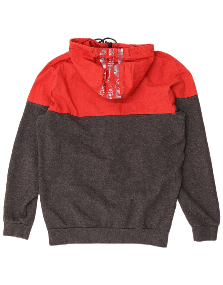 Adidas Męski sweter z kapturem i zamkiem błyskawicznym, średnioszary, bawełniany z blokami kolorów