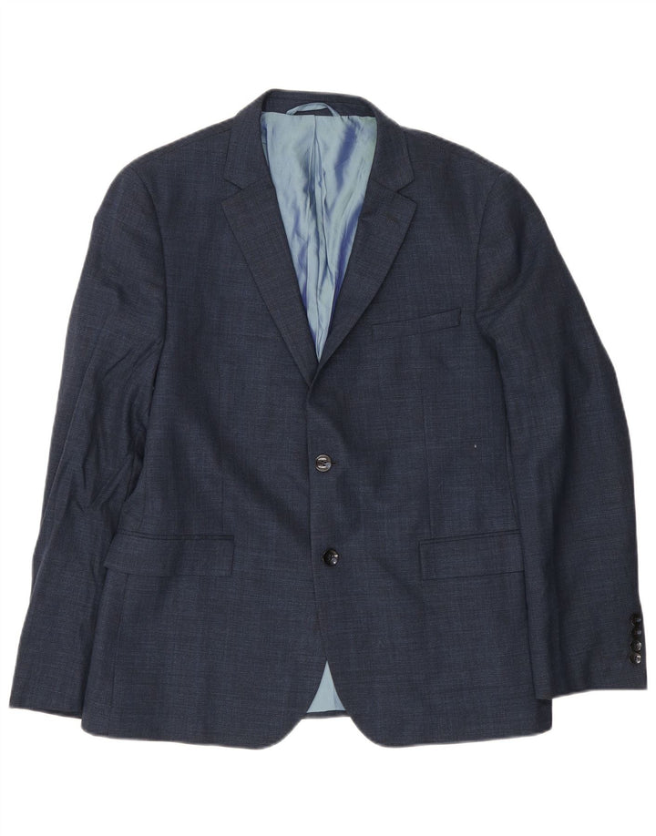 Dkny Męska marynarka zapinana na 2 guziki Slim Fit EU 54 2XL Granatowa wełna