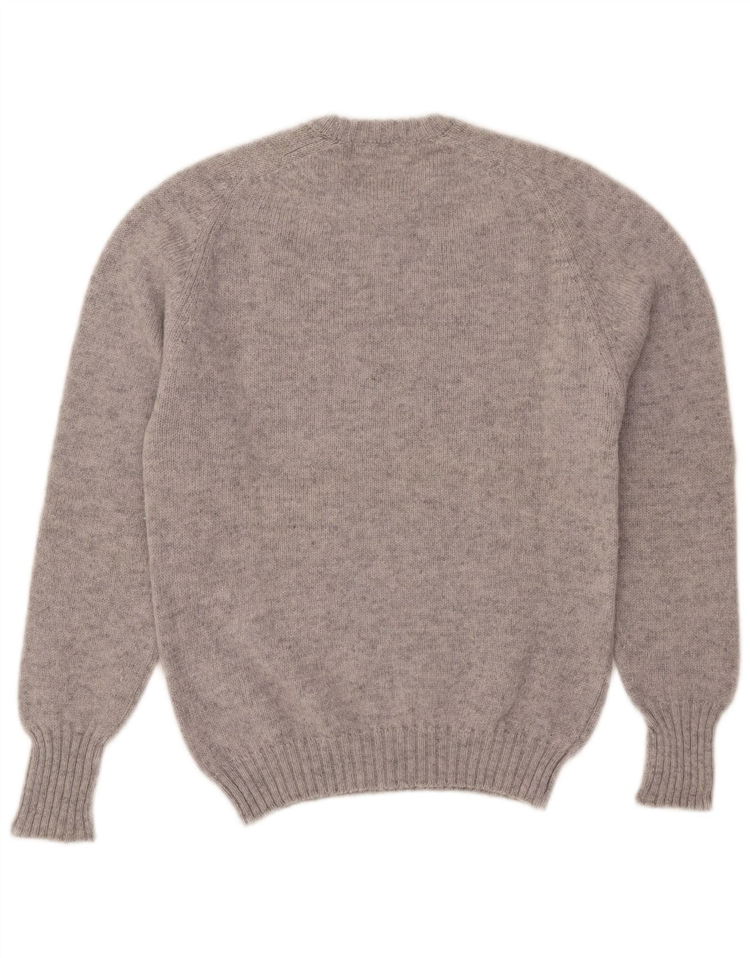 Męski sweter z okrągłym dekoltem w stylu vintage, średnioszara wełna