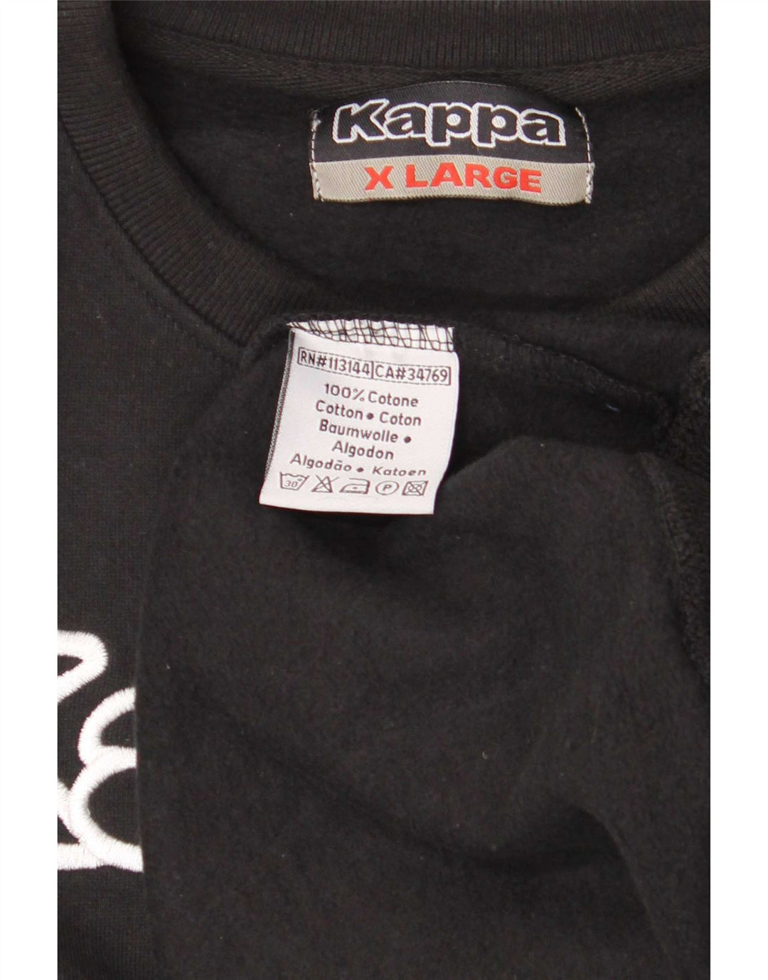 Męska bluza z grafiką Kappa XL, czarna, bawełniana