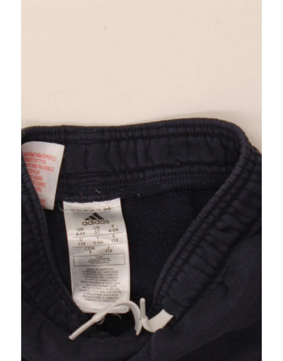 Adidas Chłopięce Spodnie Dresowe Joggery 4-5 Lat Granatowe Bawełniane