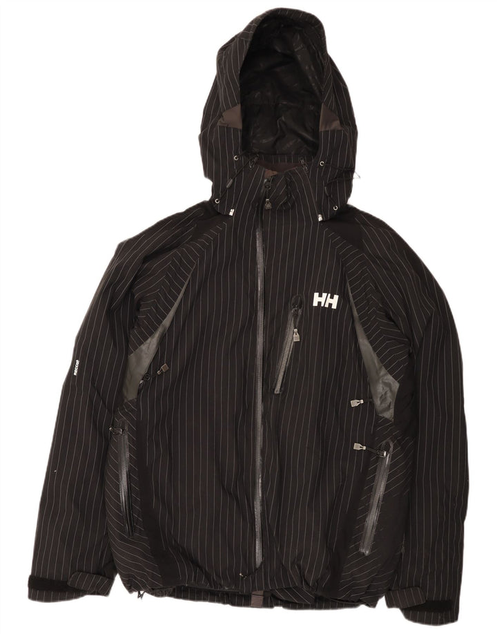Męska kurtka przeciwdeszczowa z kapturem Helly Hansen UK 38 w średnie czarne paski