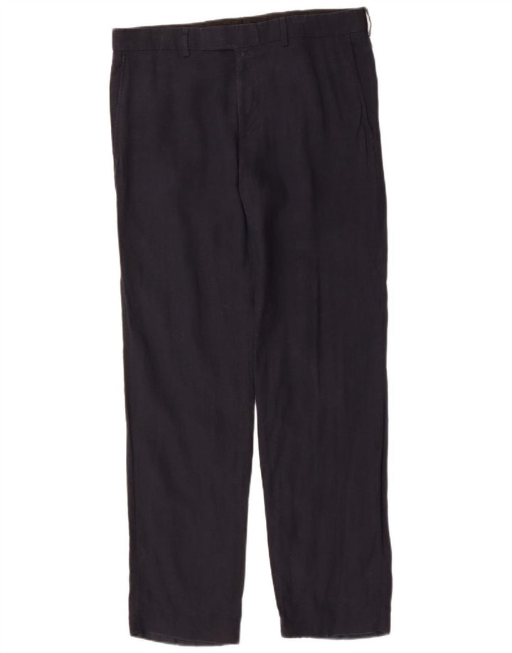 Męskie proste spodnie chino HUGO BOSS IT 48 Medium W34 L32 granatowe