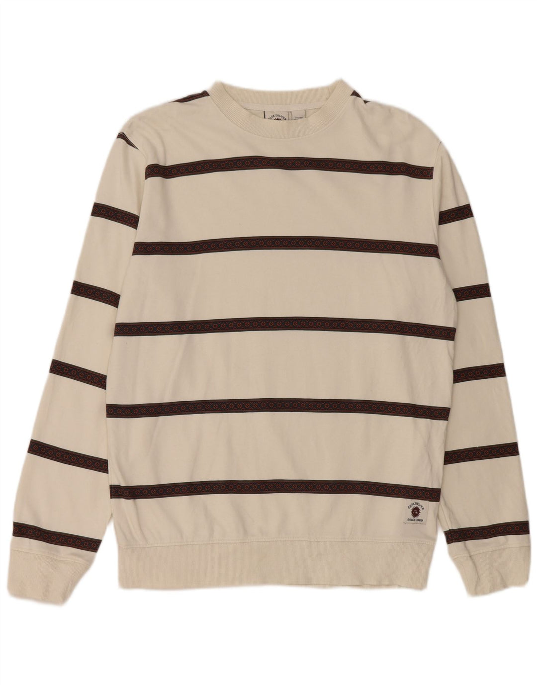 Męska bluza Quiksilver Sweter w średnie białe paski, bawełniana