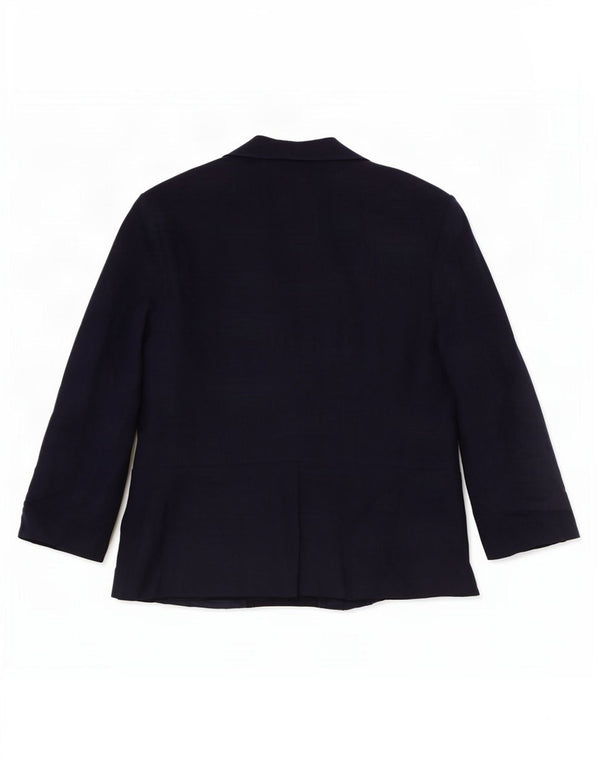 Marks & Spencer Womens 3/4 Sleeve Blazer Jacket UK 14 Large Navy Blue