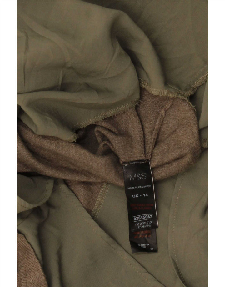 Damska koszula sweterkowa Marks & Spencer UK 14, duża, wiskoza khaki