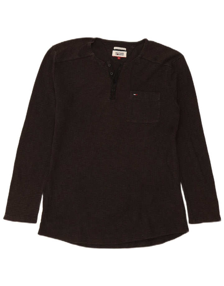 Męski top z długim rękawem Tommy Hilfiger, duży, szary