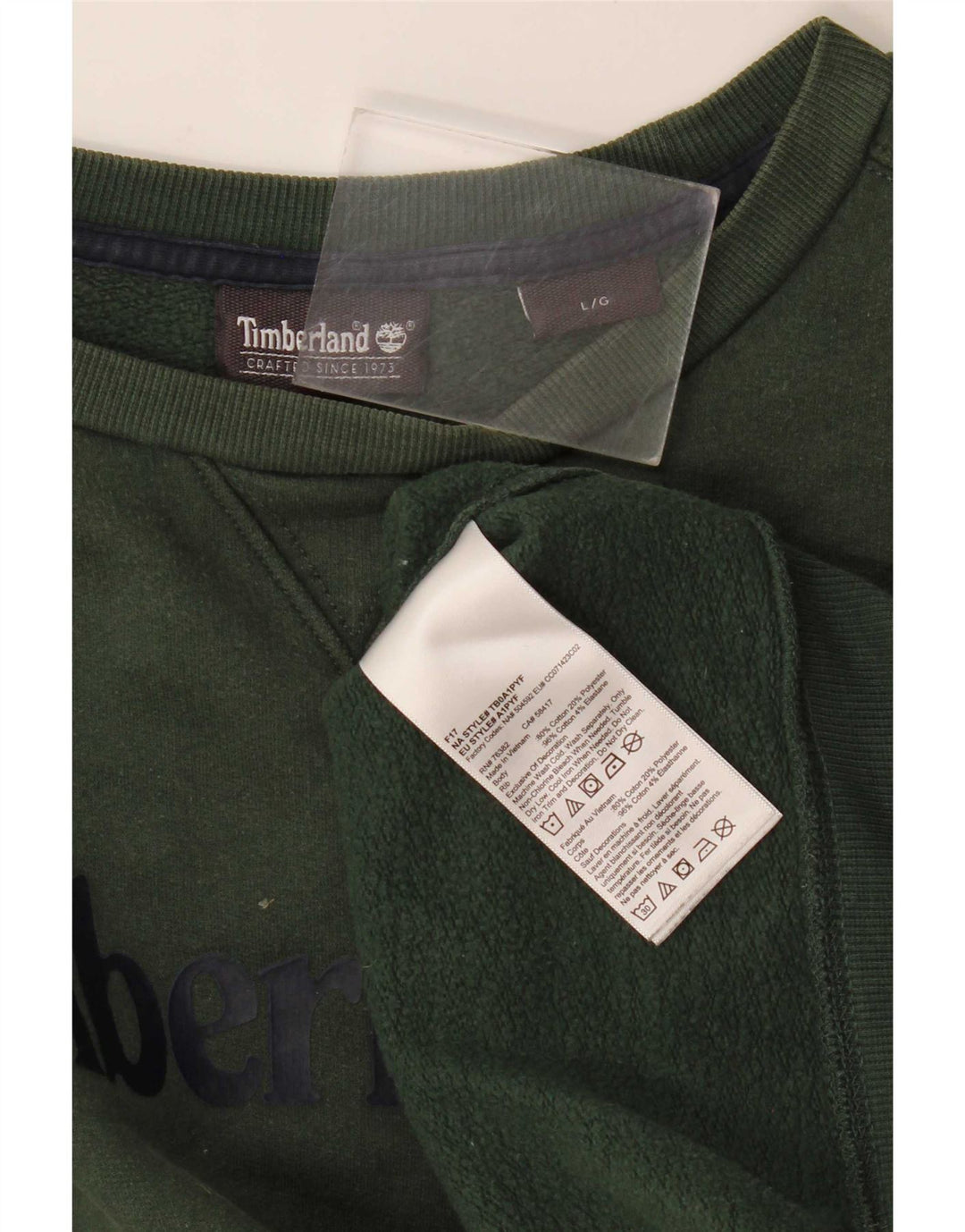 Męska bluza z grafiką Timberland, duża, zielona bawełna