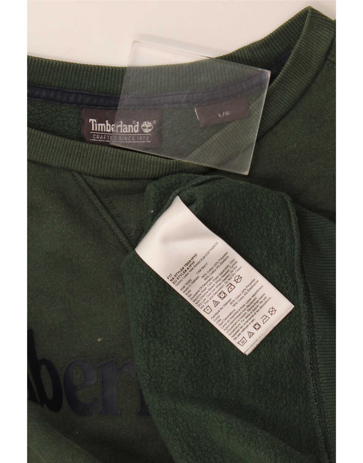Męska bluza z grafiką Timberland, duża, zielona bawełna