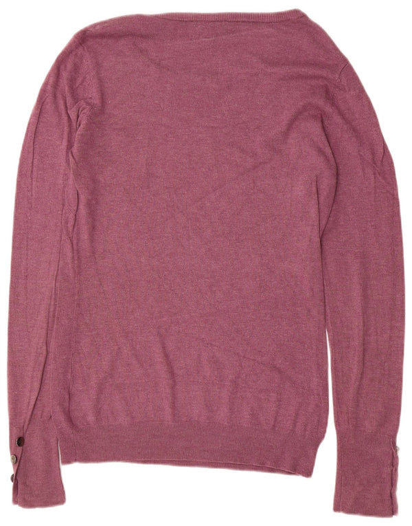 WAREHOUSE Damski sweter z dekoltem w łódkę UK 12, średni fiolet, wiskoza