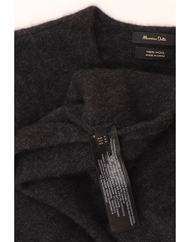 Sweter damski Massimo Dutti Crop Cardigan UK 12 Średni szary wełniany