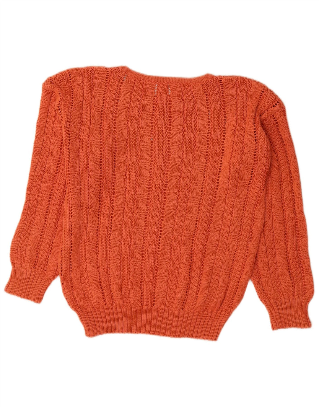 Sweter damski VINTAGE z okrągłym dekoltem UK 14, średni pomarańczowy
