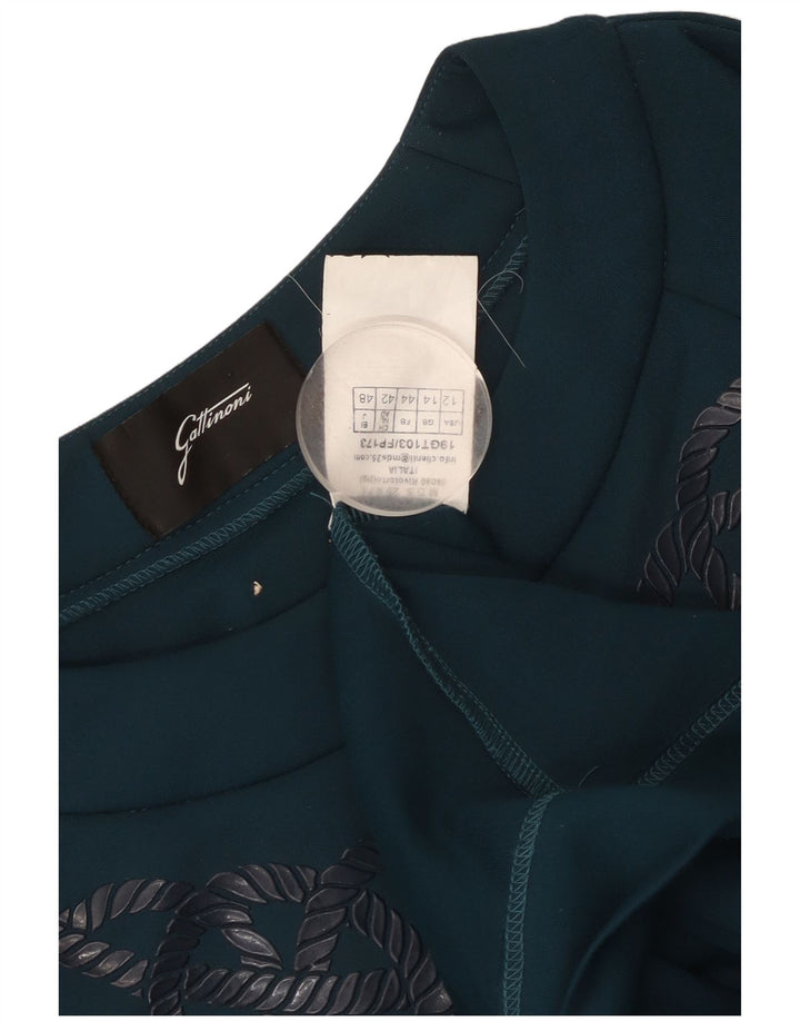 Damski sweter z grafiką GATTINONI UK 14, duży, niebieski poliester