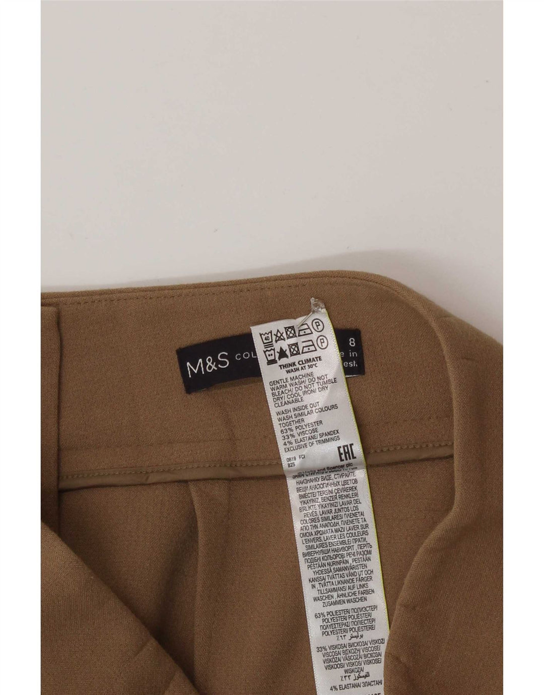 Marks & Spencer Damska spódnica o linii A UK 8 mała W26 beżowa poliester