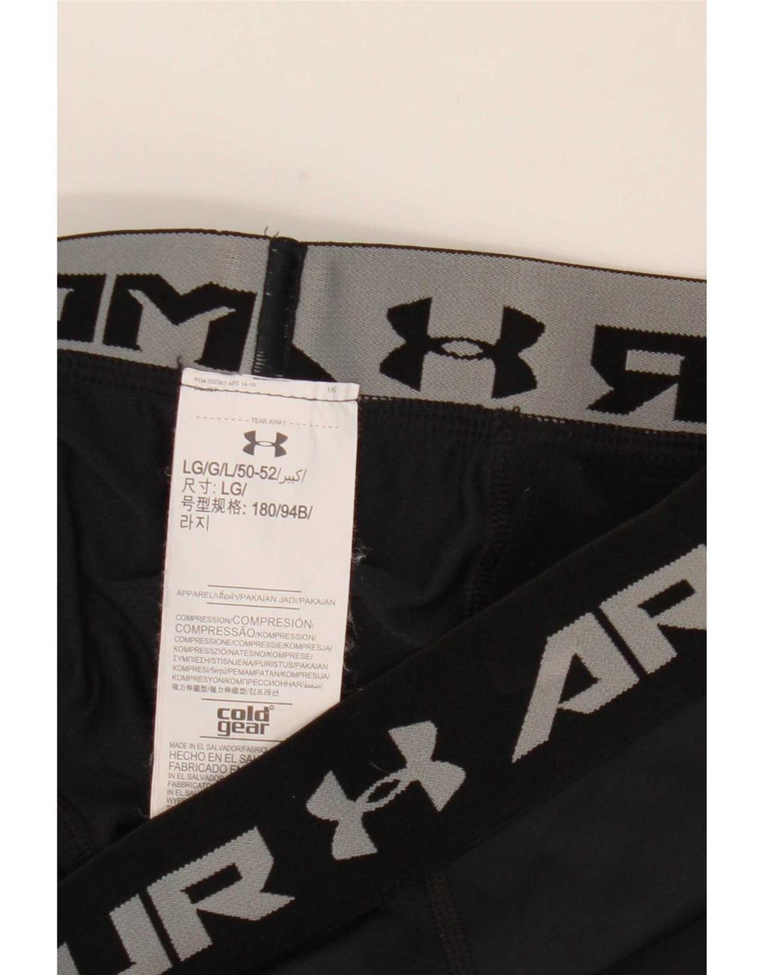 Męskie legginsy z grafiką Under Armour Cold Gear, duże, czarne, poliestrowe