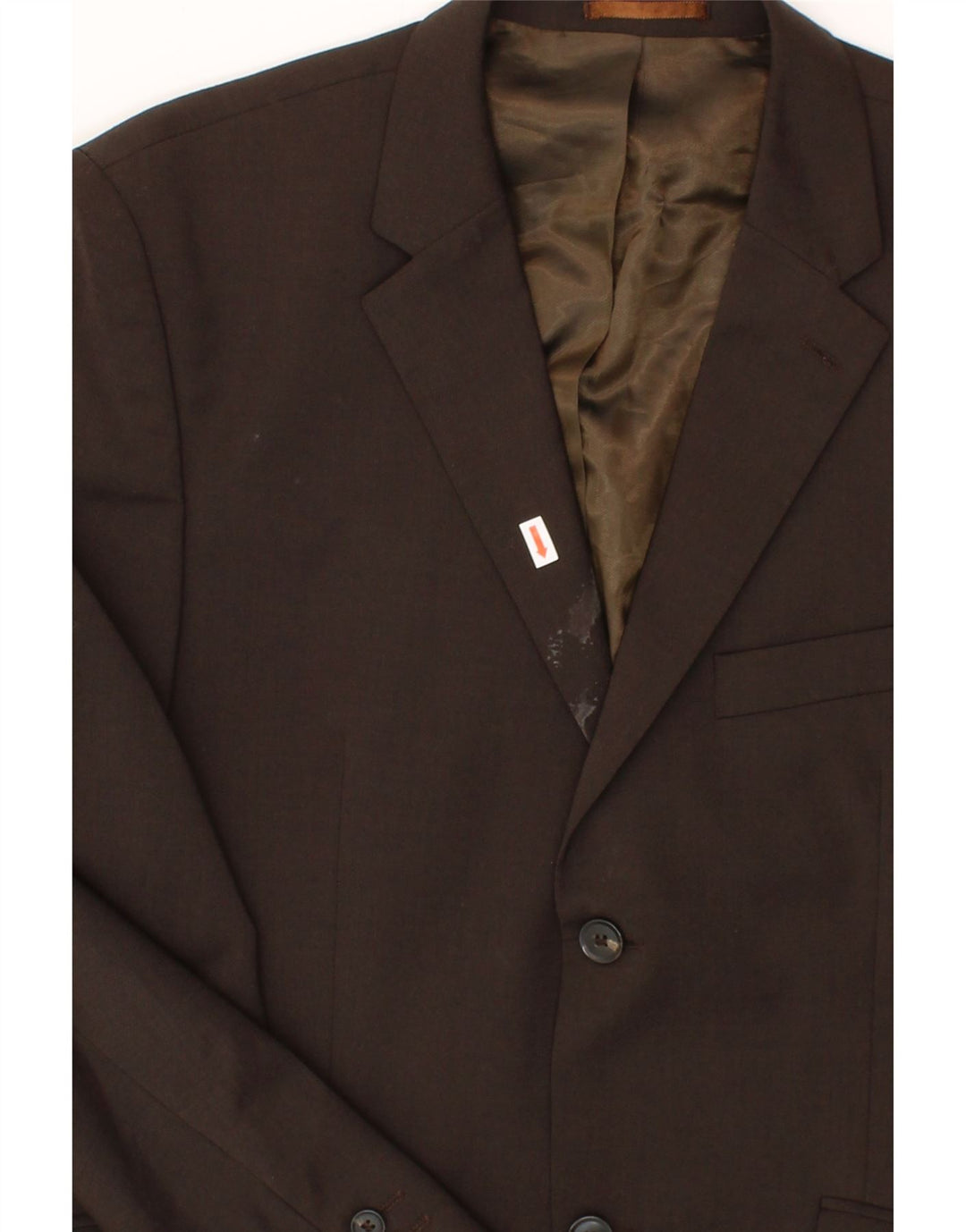 JEFF BANKS Mens 2 Button Blazer Jacket EU 50 Large Brown Polyester Vintage Jeff Banks and Second-Hand Jeff Banks from Messina Hembry 