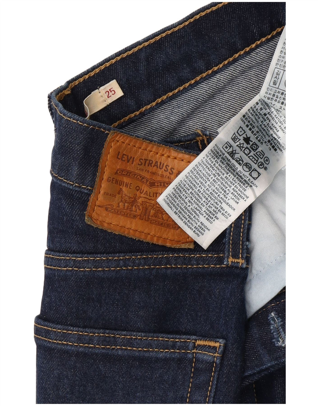 Damskie jeansy LEVI'S Ribcage Bootcut W25 L26 Granatowe, bawełniane
