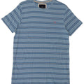CREW CLOTHING Męski T-shirt Top z bawełny w średnie niebieskie paski
