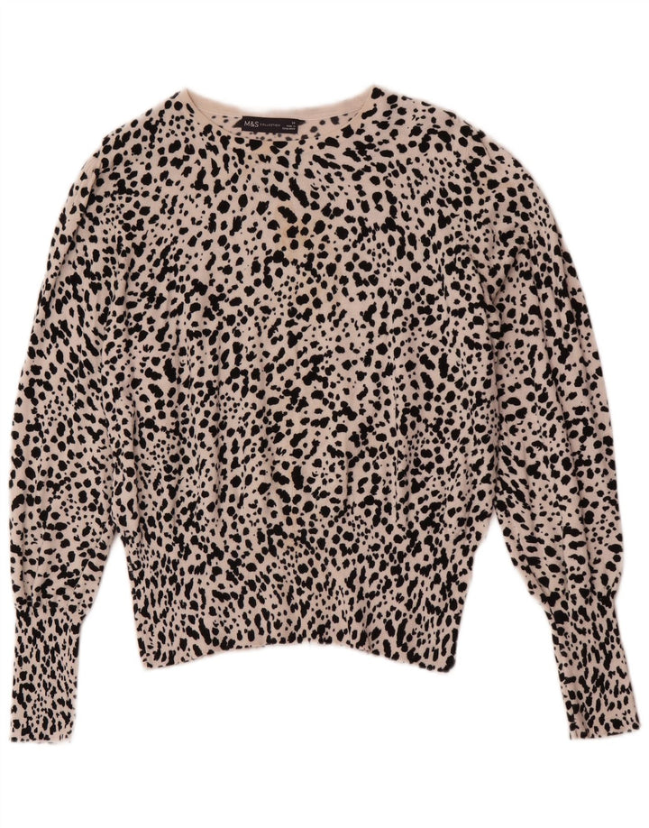 Marks & Spencer Damski sweter z dekoltem w łódkę, UK 14, średni beż