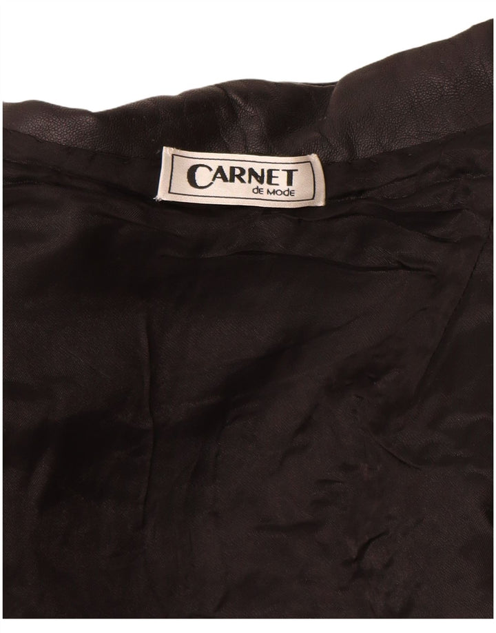 Damski płaszcz skórzany Carnet UK 8, mały, czarny