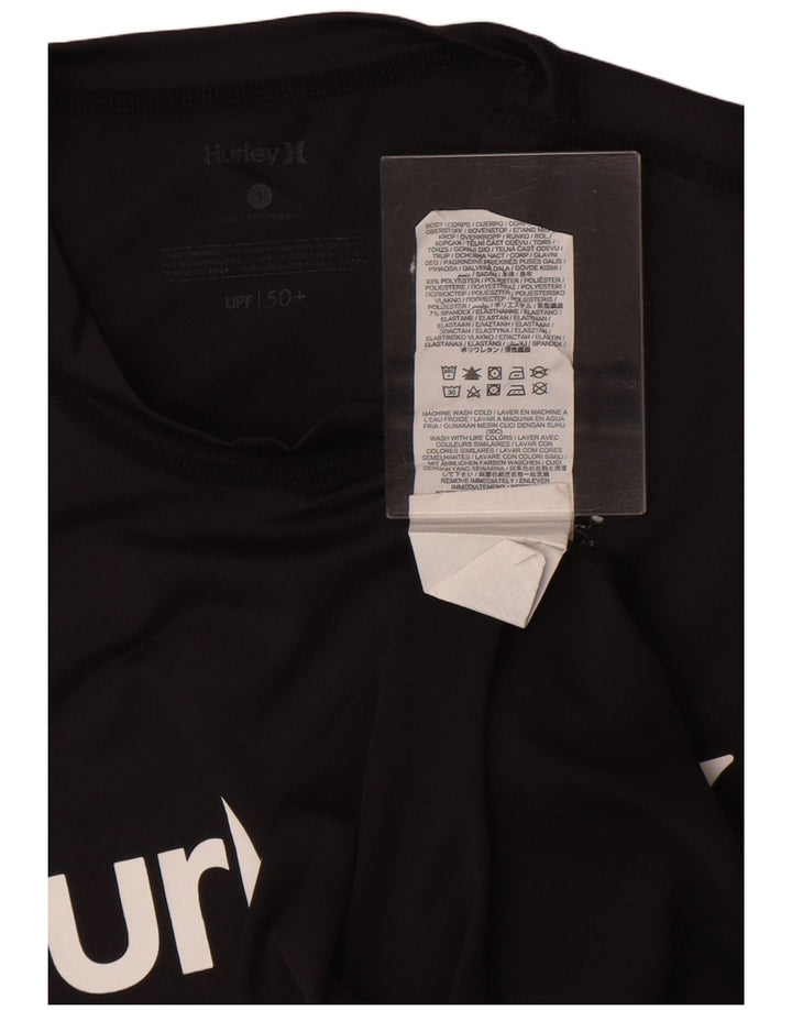 Męski T-shirt z grafiką Hurley, mały, czarny poliester