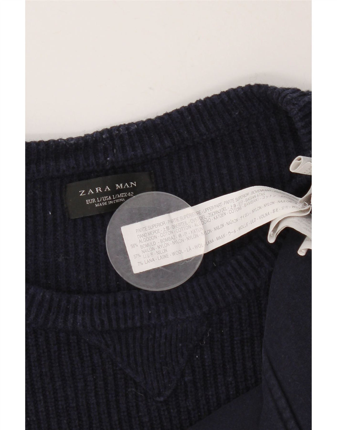 Bluza męska Zara, duża, bawełniana, granatowa