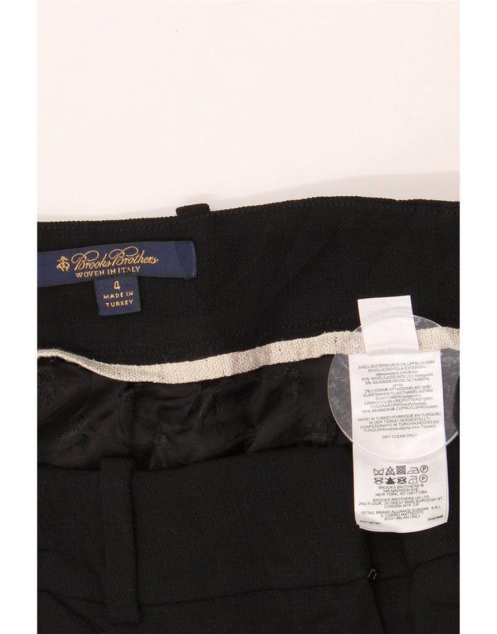 BROOKS BROTHERS Prosta spódnica damska US 4 Medium W30 Czarna wełna
