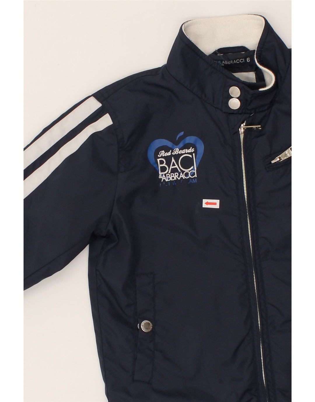 BACI & ABBRACCI Boys Graphic Bomber Jacket 5-6 Years Navy Blue Nylon Vintage BACI & ABBRACCI and Second-Hand BACI & ABBRACCI from Messina Hembry 