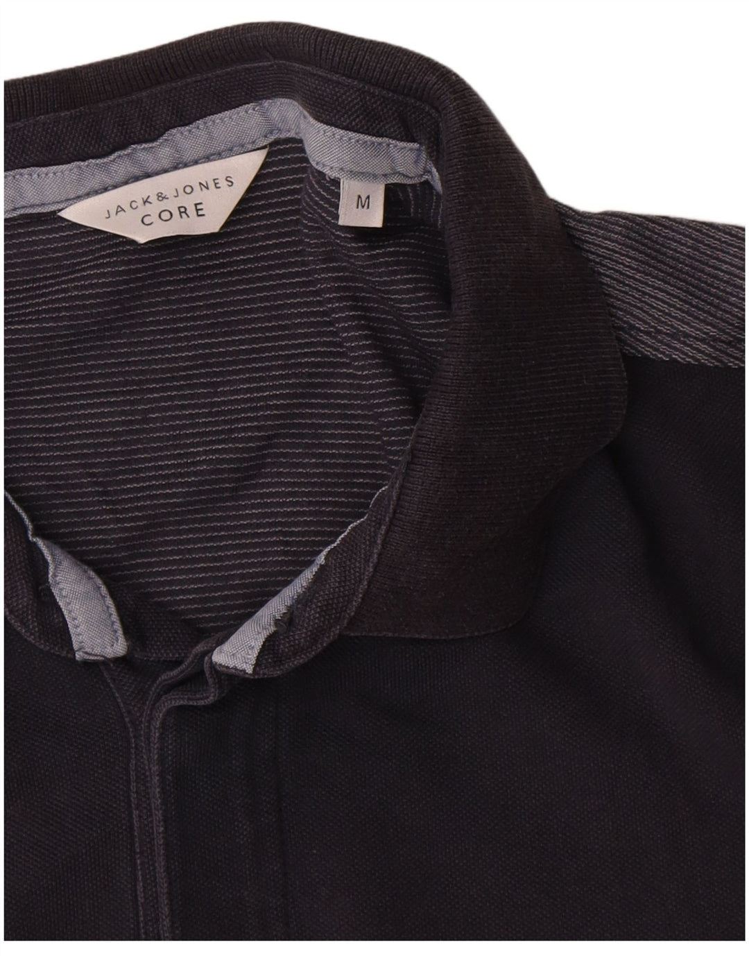 Męska koszulka polo Jack & Jones, średnia, granatowa, bawełniana w bloki kolorów