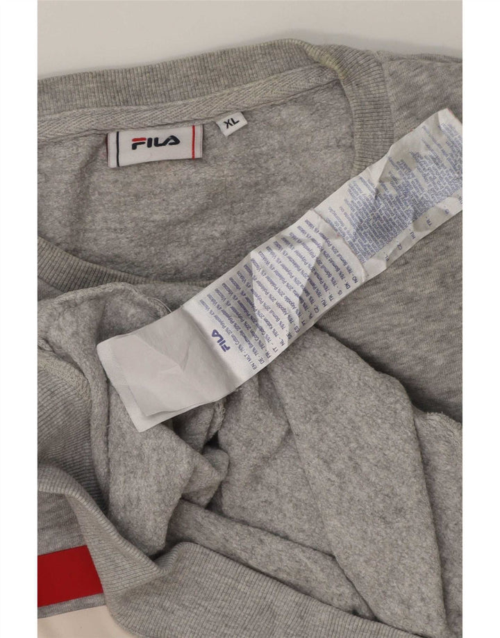 Męska bluza z grafiką Fila XL, szara, nakrapiana bawełna