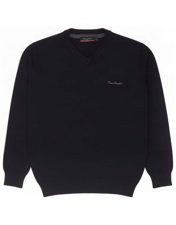 Sweter damski Pierre Cardin z dekoltem w kształcie litery V, UK 14, średni granatowy akryl