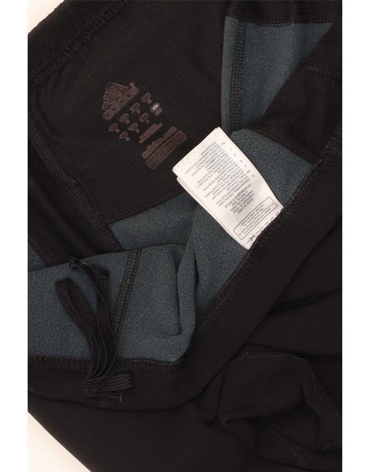 Legginsy damskie Adidas UK 14, duże, czarne, z blokami kolorów, poliamid