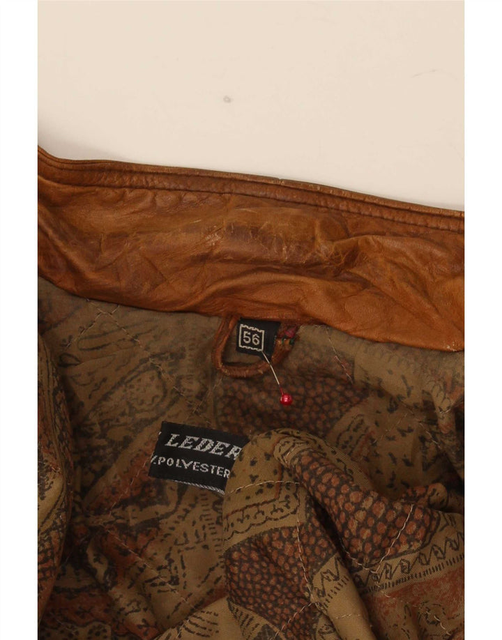 Vintage męska kurtka skórzana IT 56 2XL brązowa