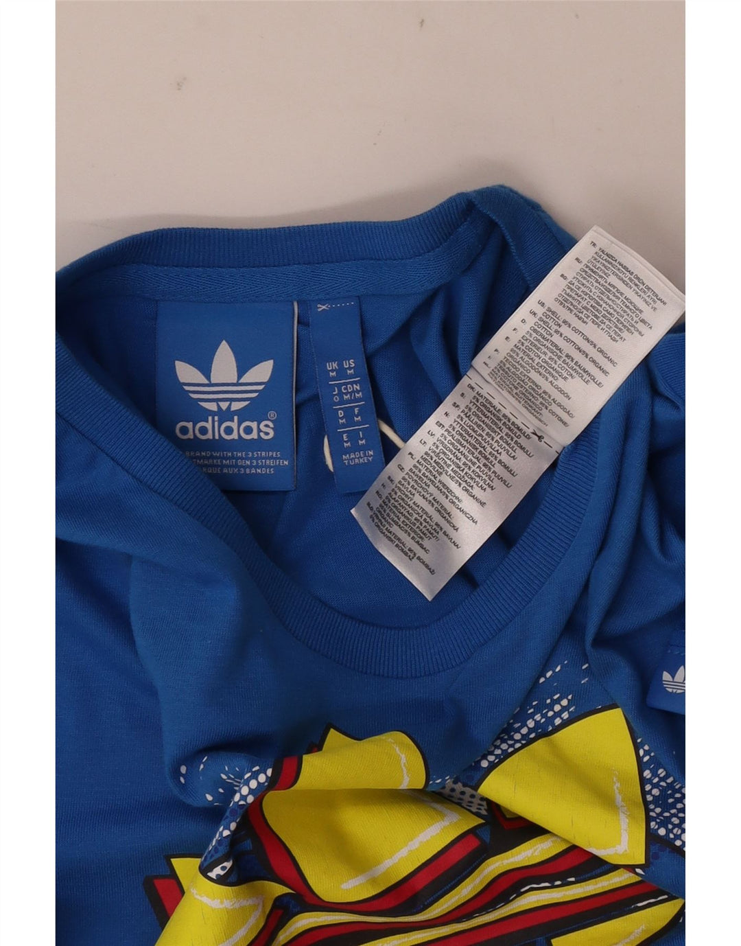 Męska koszulka graficzna Adidas Top Medium Blue Cotton