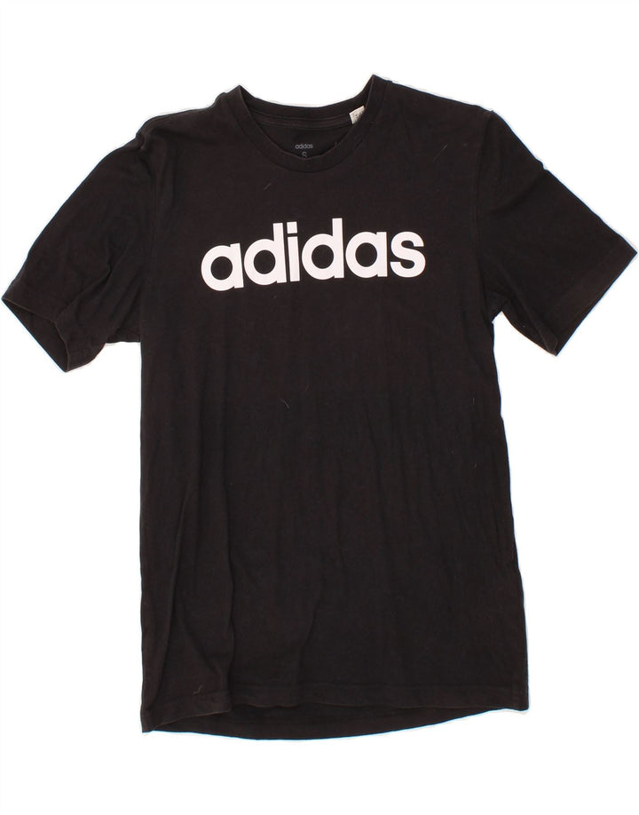 ADIDAS Mens Graphic T-Shirt Top Small Black Cotton Vintage Adidas and Second-Hand Adidas from Messina Hembry 