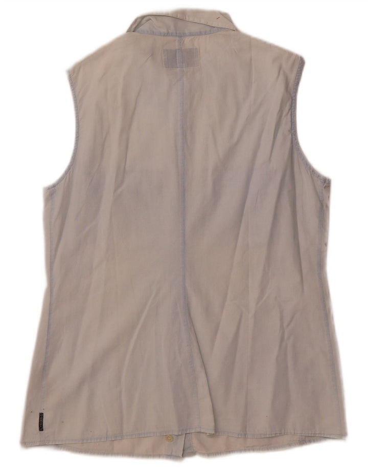 Damska koszula bez rękawów Armani Jeans UK 14, duża, niebieska, bawełniana