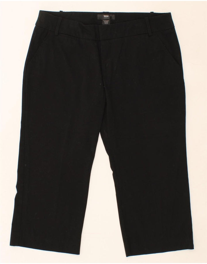 MOSSIMO Womens Stretch Straight Capri Trousers US 12 Large W34 L20 Black Vintage Mossimo and Second-Hand Mossimo from Messina Hembry 