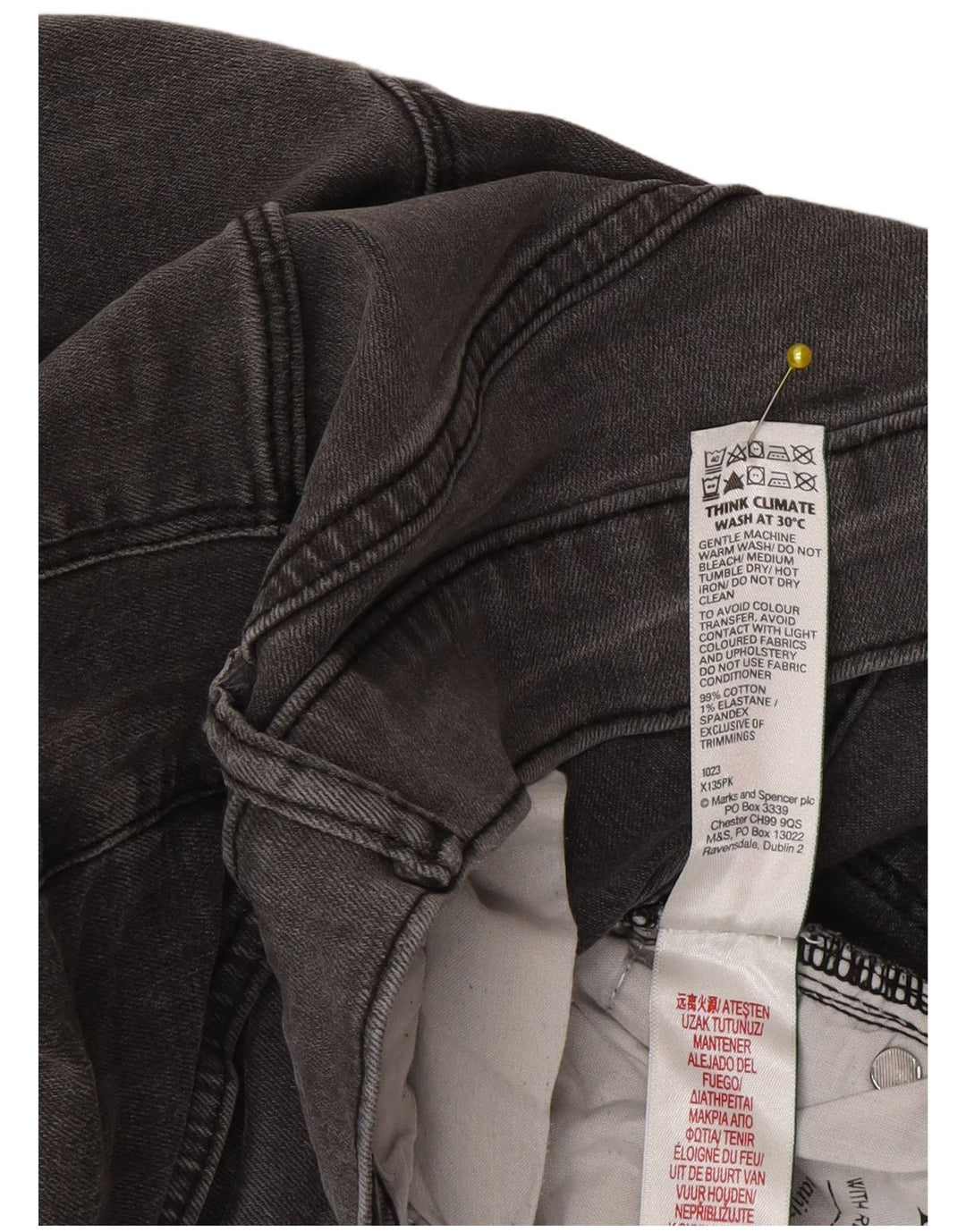 Marks & Spencer Męskie jeansy slim W34 L33 Szara bawełna