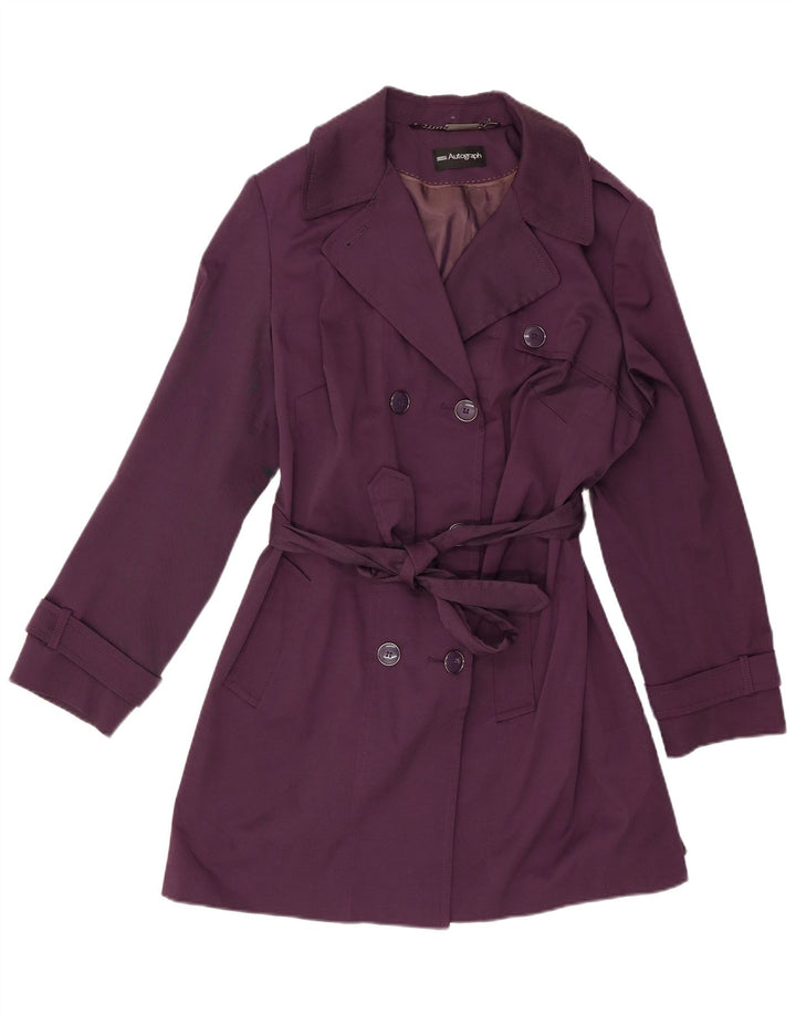Marks & Spencer Damski trencz z autografem, UK 18 XL, fioletowy poliester