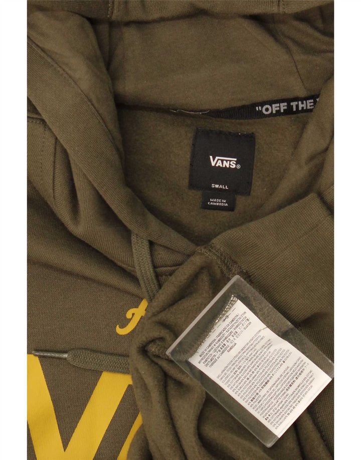 Męski sweter z kapturem Vans z grafiką, mały, bawełniany khaki