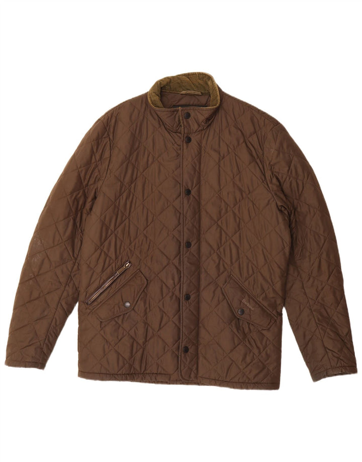 Męska pikowana kurtka Barbour UK 36 Small Brown Polyester