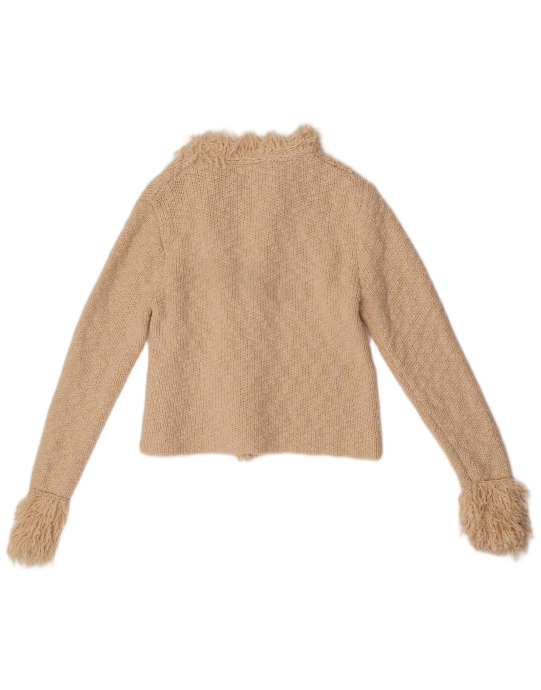 Zara Damski sweter rozpinany, mały, z białej bawełny