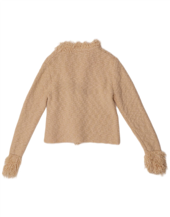 Zara Damski sweter rozpinany, mały, z białej bawełny