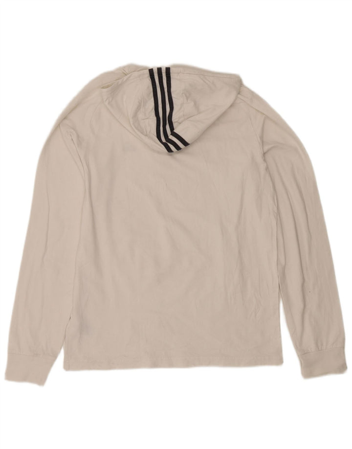 Adidas Męska bluza z kapturem i długim rękawem, duża, biała bawełna