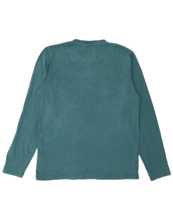 Crew Clothing Męski top z długim rękawem, średnio zielona bawełna