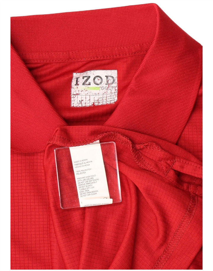 Męska koszulka polo do golfa Izod, średni czerwony poliester