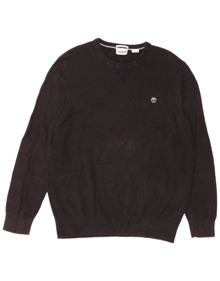 Męski sweter Timberland z okrągłym dekoltem, duży, czarny, bawełniany