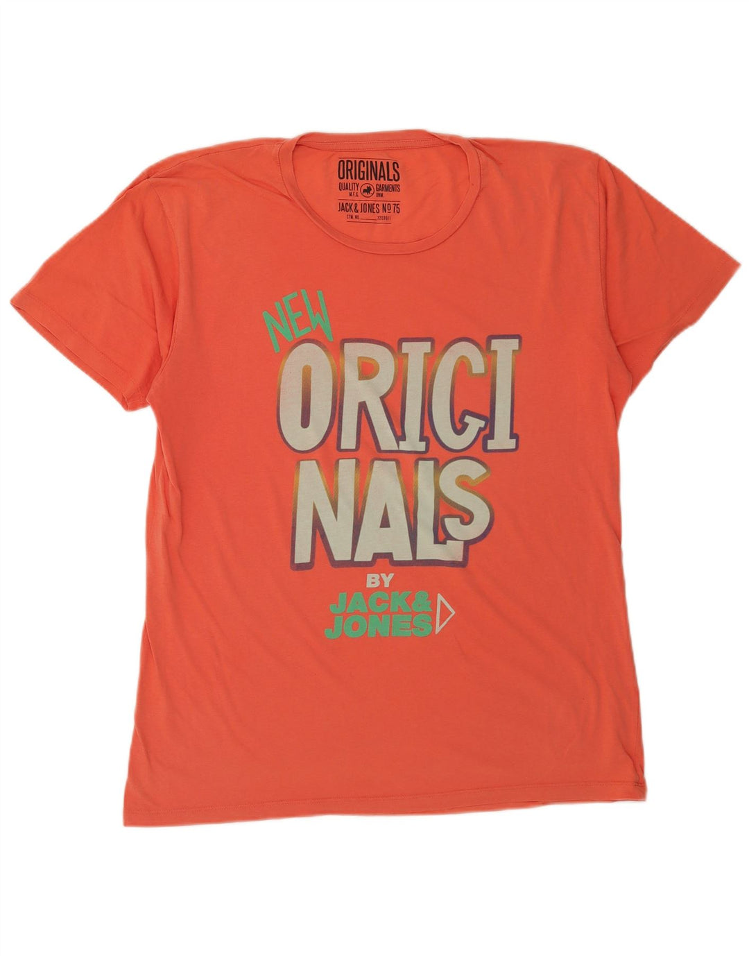 Męski T-shirt z grafiką Jack & Jones, 2XL, pomarańczowy
